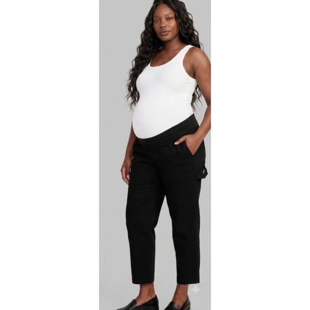 New Old Navy Maternity Rollover-Waist Utility Pants Women's Plus Size XXL